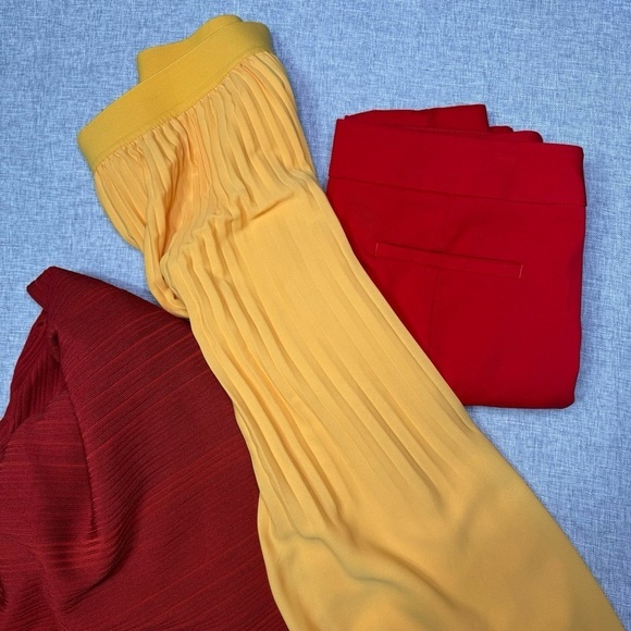 J. Crew Pleated High Rise Midi Skirt Elastic Waist Pull On Saffron Yellow Size 8 - Picture 11 of 11